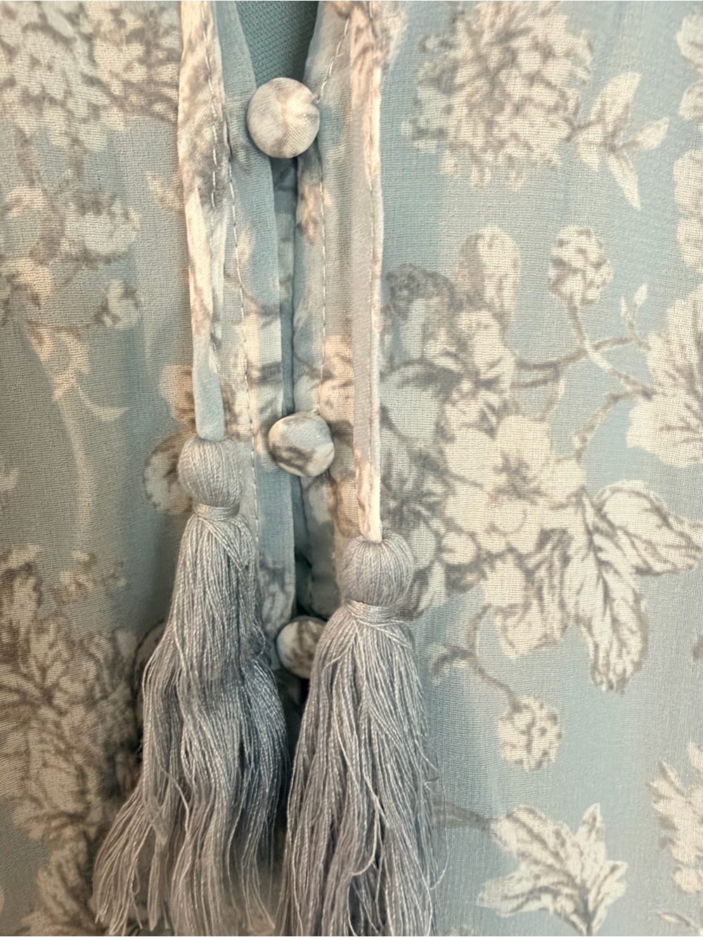 Polagram Blue Floral Tiered Maxi Dress Size Small Cottagecore Boho - Picture 4 of 7